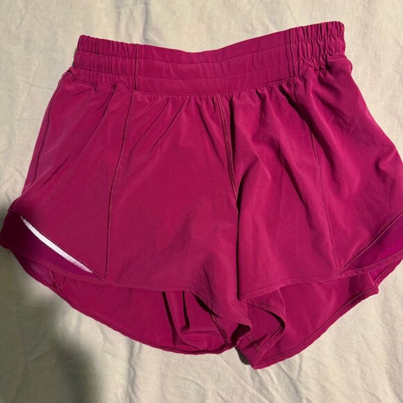 Lululemon pink lined running shorts 6 - Picture 1 of 2